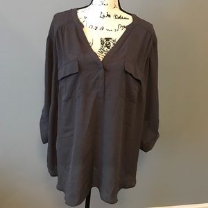 Torrid 3 Grey Blouse